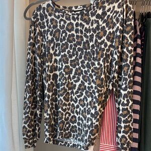 Leopard Print Long Sleeve Top jcrew medium